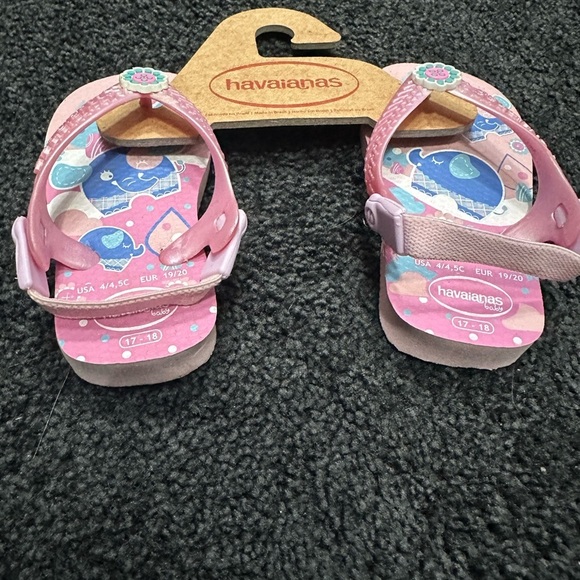 New! Pink Baby Havaianas Flip Flops Sandals  size 4/4, BC USA. 17-18 Brazil - Picture 2 of 5